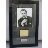 Vincent Price signature in blue fountain pen "To John Best Ever Vincent Price" with accompanying