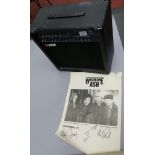 LEEM Guitar Amp model KA 1210 (not tested) and Wishbone Ash signed poster (with tears). (2)