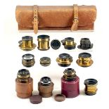 A Good Selection of Ross & Other Brass Lenses.
