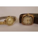 Two 9ct H/M mechanical wristwatches, a gents Accurist & a ladies Wempe, both working