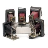 ANNOUNCE CHANGE Group of FIVE Large Folding Cameras (NOT six), inc Fallowfield etc.