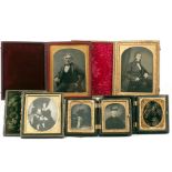 Five Ambrotype Portraits, Two in Union Cases.