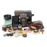 Rollei End Lot, inc Early Rolleicord, Filters, Hoods etc.