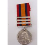 Queens South Africa medal (QSA) to 'PTE A.JOHNSTONE 559 QUENNSTOWN R.V' with CC, Wepener &