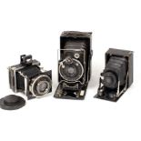 Three SMALL Folding Plate Cameras.