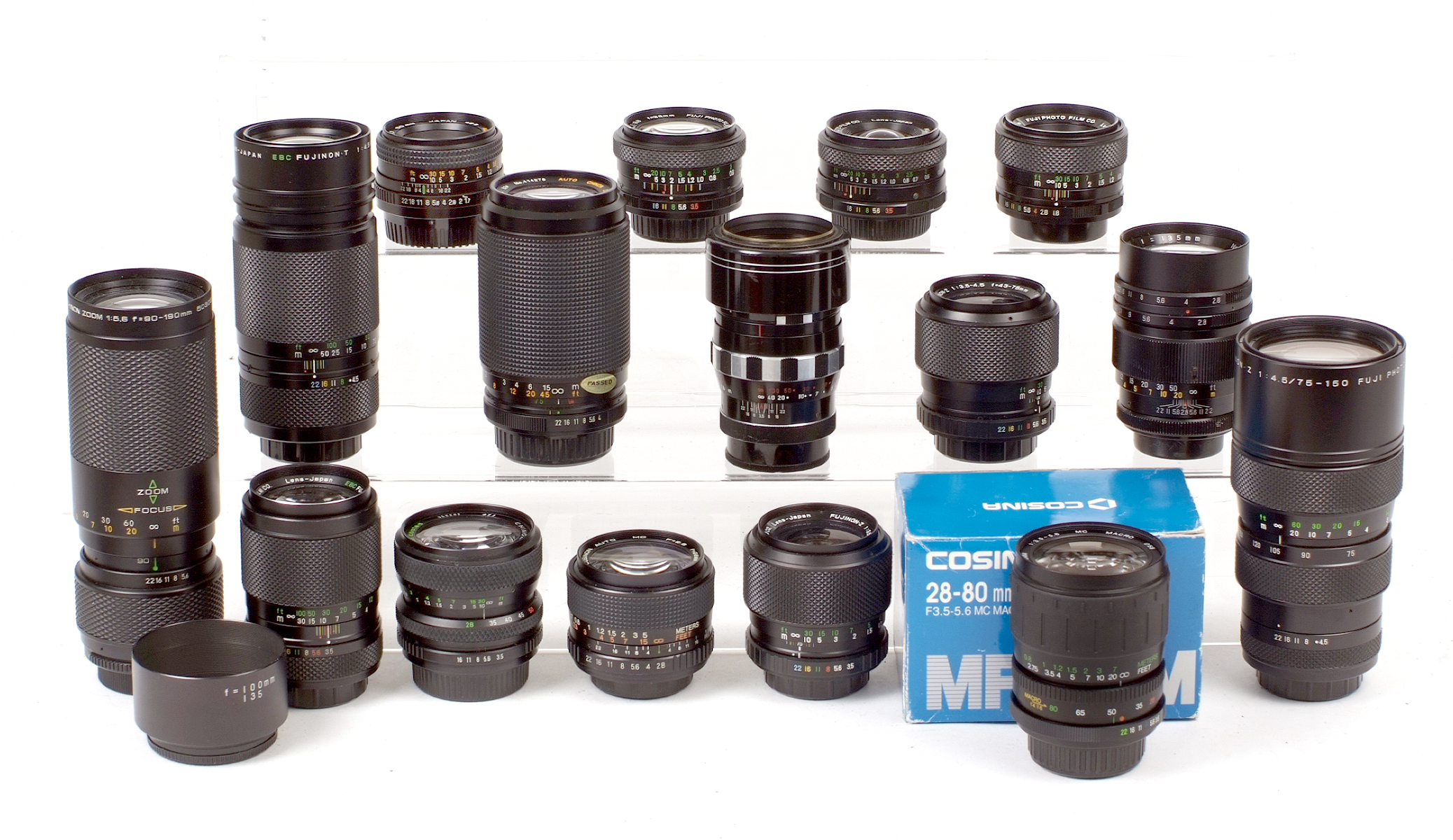 A Good Group of Fujica, Chinon & Other M42 Screw Mount Lenses.