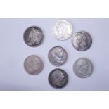 Seven silver sixpences to include 1728 George II (F), 1757 George II (F), 1817 George III (VF) &