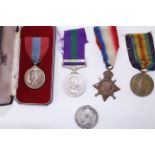 Five British named medals to include General Service medal (GSM) to 'GNR E.H.CARLYLE 23589588 R.A'