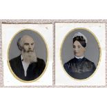 A Pair of Rare Whole Plate Tin Types of a Husband & Wife.