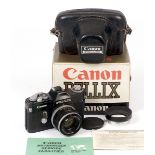 Uncommon Boxed Black Canon Pellix with 50mm Lens.