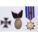 Three medals to include German 1914-18, Syrian Bravery medal & a 1914 German Iron Cross First