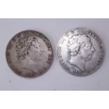 Two George III silver crowns, 1819 & 1820 both Fine