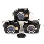 Three Calypso & Nikonos Underwater Cameras.