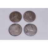 Four silver Coronation medals, 3 x1902 & 1911, all 30mm