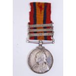 A Queens Soutrh Africa medal to 'PTE J.FENSOME 2nd Y&l R.E.G.T' (engraved name) with Laing's Nek,