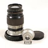 Black Leitz Elmar 9cm f4 L39 Lens & Finder.