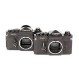 Pair of Canon F-1 35mm Camera Bodies.