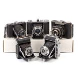 Group of Five Uncommon Folding Cameras.