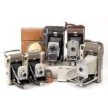 Group of Five Polaroid Land Cameras, including Model 110A with 'Frankenstein' covering!