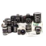 Canon End Lot to include EX & Other Lenses. 35mm, 95mm & 125mm lenses, 135mm f3.5 R, in case, FL 50m