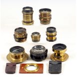 Dallmeyer No 1 Rectilinear & Other Brass Lenses.