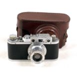 Leica II with Elmar 5cm f3.5 Lens.