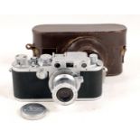 Leica IIIf with Elmar 5cm f3.5 Lens.