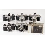 Group of five Kodak 35 Cameras.