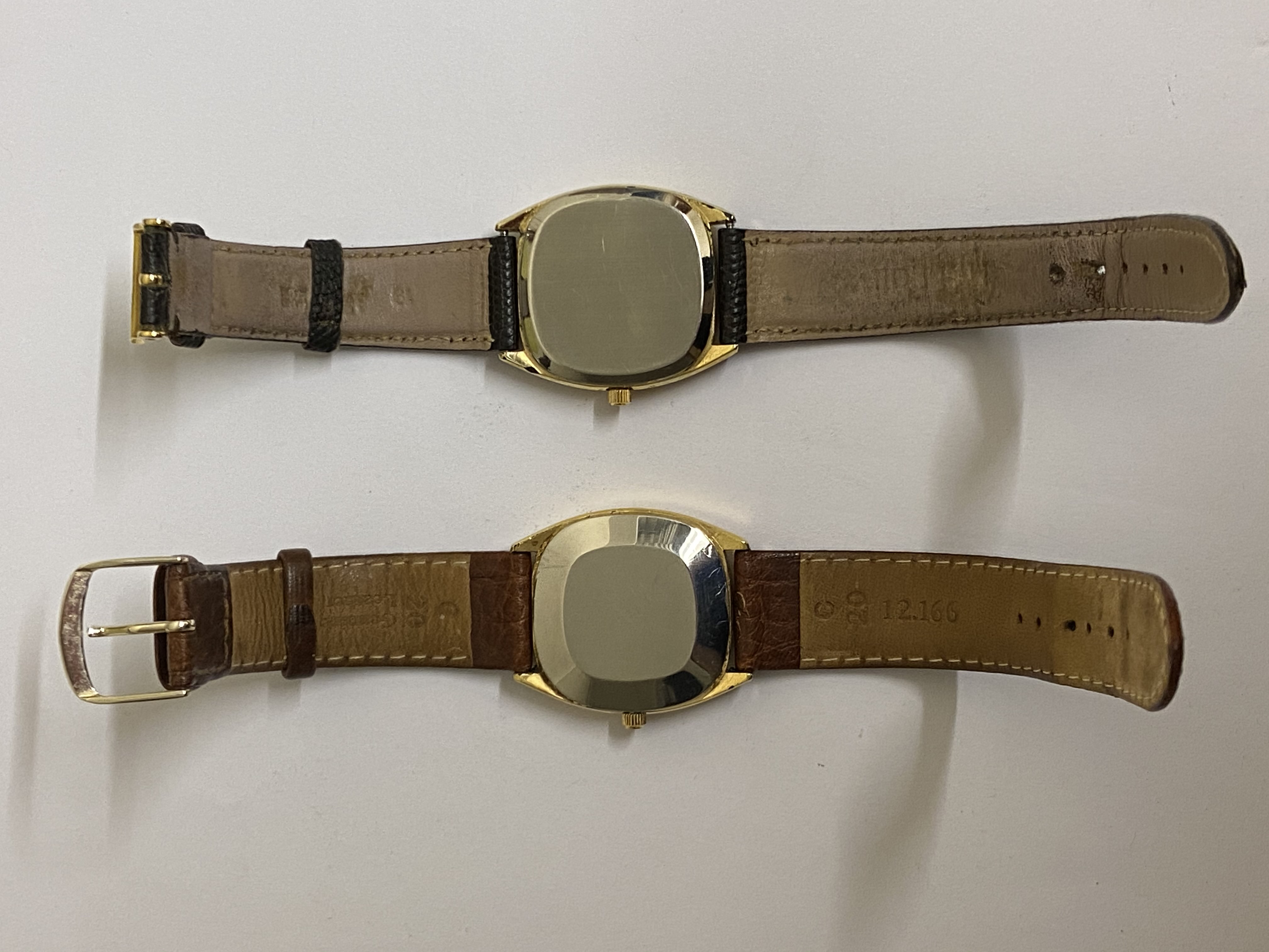 OMEGA - Two Omega De-Ville  quartz gents wristwatches on later leather straps, both require - Image 4 of 4