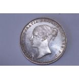 1864 Queen Victoria silver sixpence, die no 38 - almost uncirculated