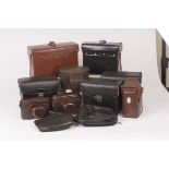 Large & Small Benser Outfit cases, Two Benser Soft pouches, Leica Outfit Case & two Leica M ERC. All