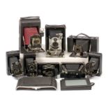 Group of Eight Folding & Plate Cameras.