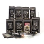 A Group of Large Ensign Folding Cameras.