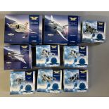 9 Corgi Aviation Archive Jet Fighter Power model aircraft: AA33201, AA33202, AA32405, 49402, 2x AA32