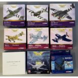 9 Corgi Aviation Archive model aircraft: AA32007, AA31906, AA32809, AA35203, AA33008, AA33009, US322