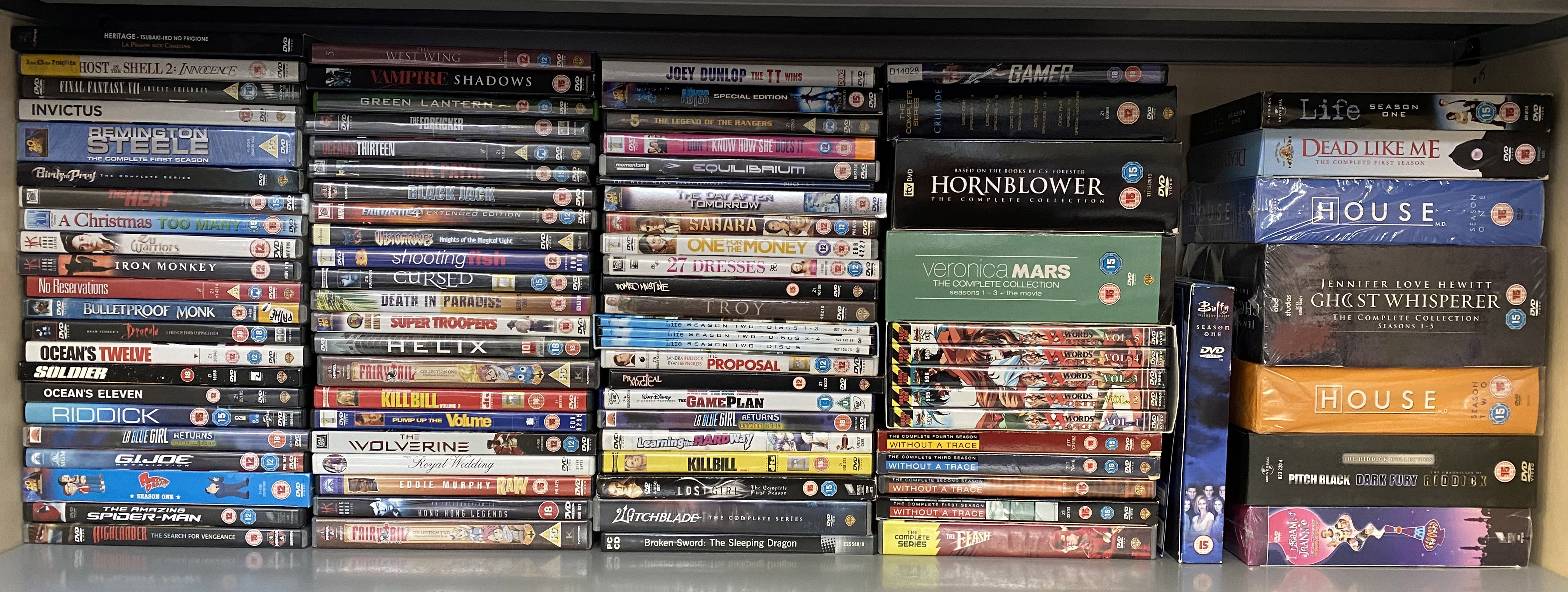 A massive quantity of over 700 DVDs and Blu-Rays including box sets.