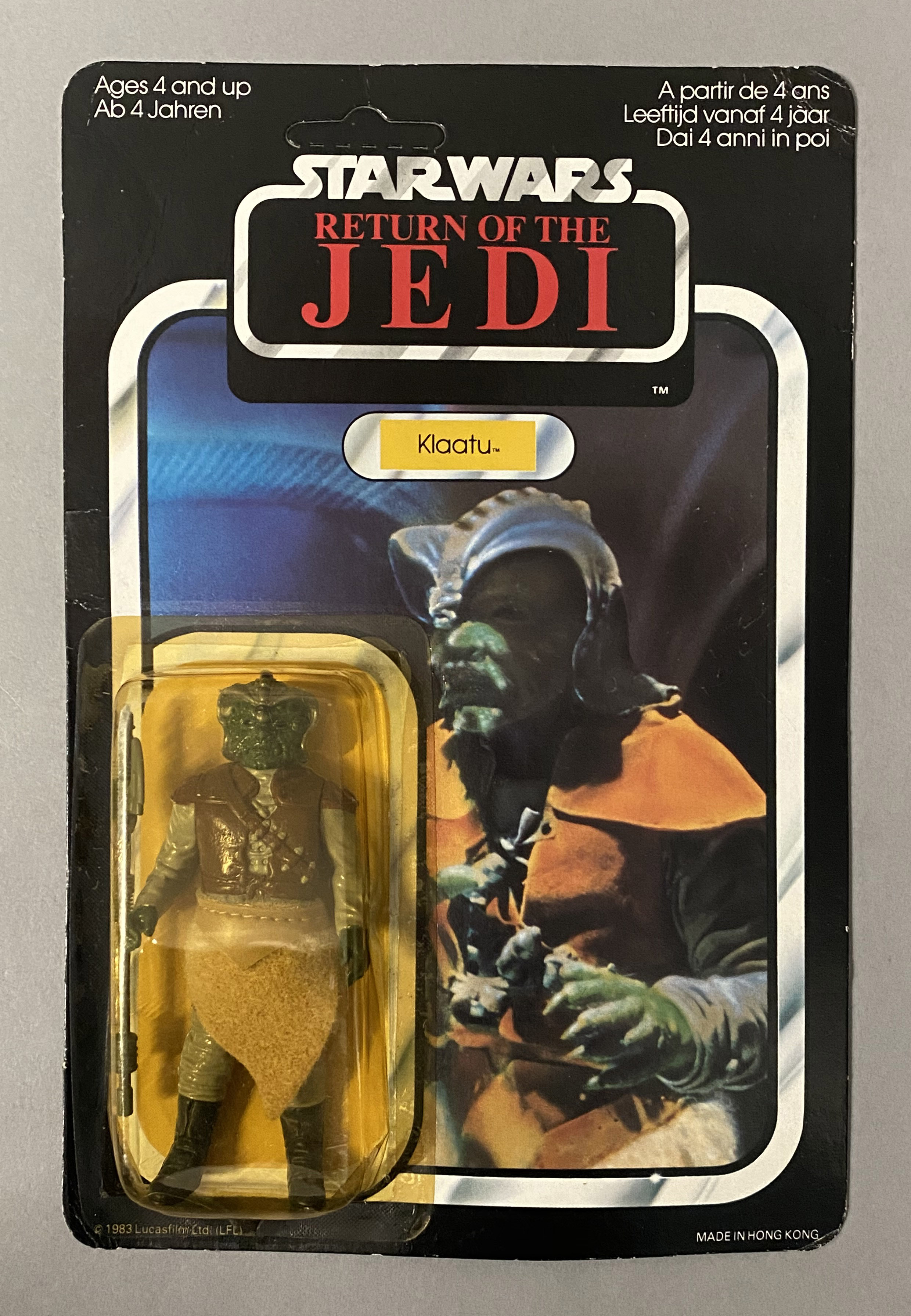 5 vintage Star Wars figures on ROTJ Return Of The Jedi backing cards: Klaatu, Wicket W. Warrick, Log - Image 2 of 11