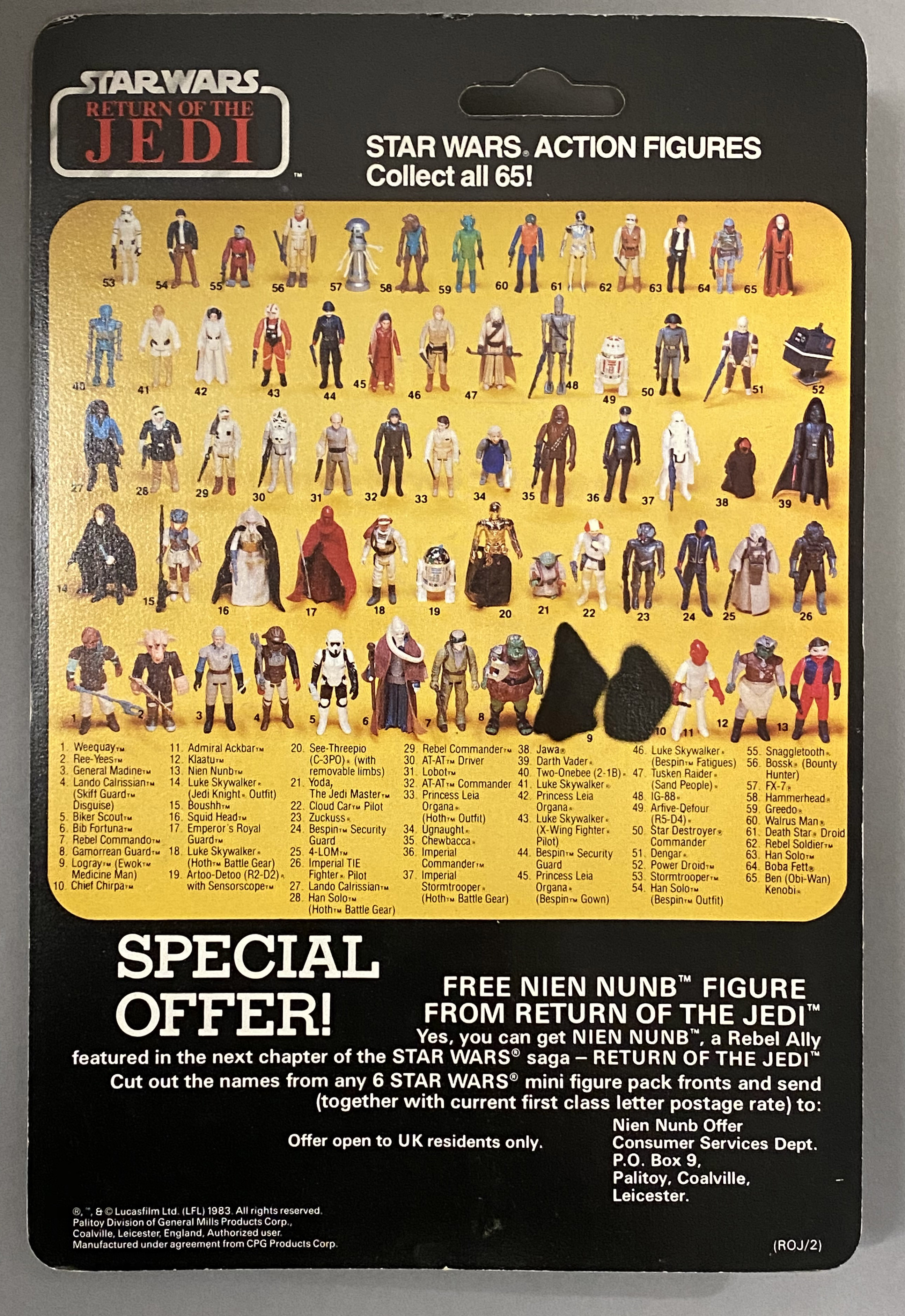 5 vintage Star Wars ROTJ Return Of The Jedi figures on original backing cards: Admiral Ackbar, Power - Image 3 of 11