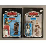 2 Star Wars Empire Strikes Back figures on 45-back cards: Artoo-Detoo and Luke Skywalker (Hoth Battl