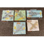 5x Vintage Dinky Toys military airplane models, all boxed.
