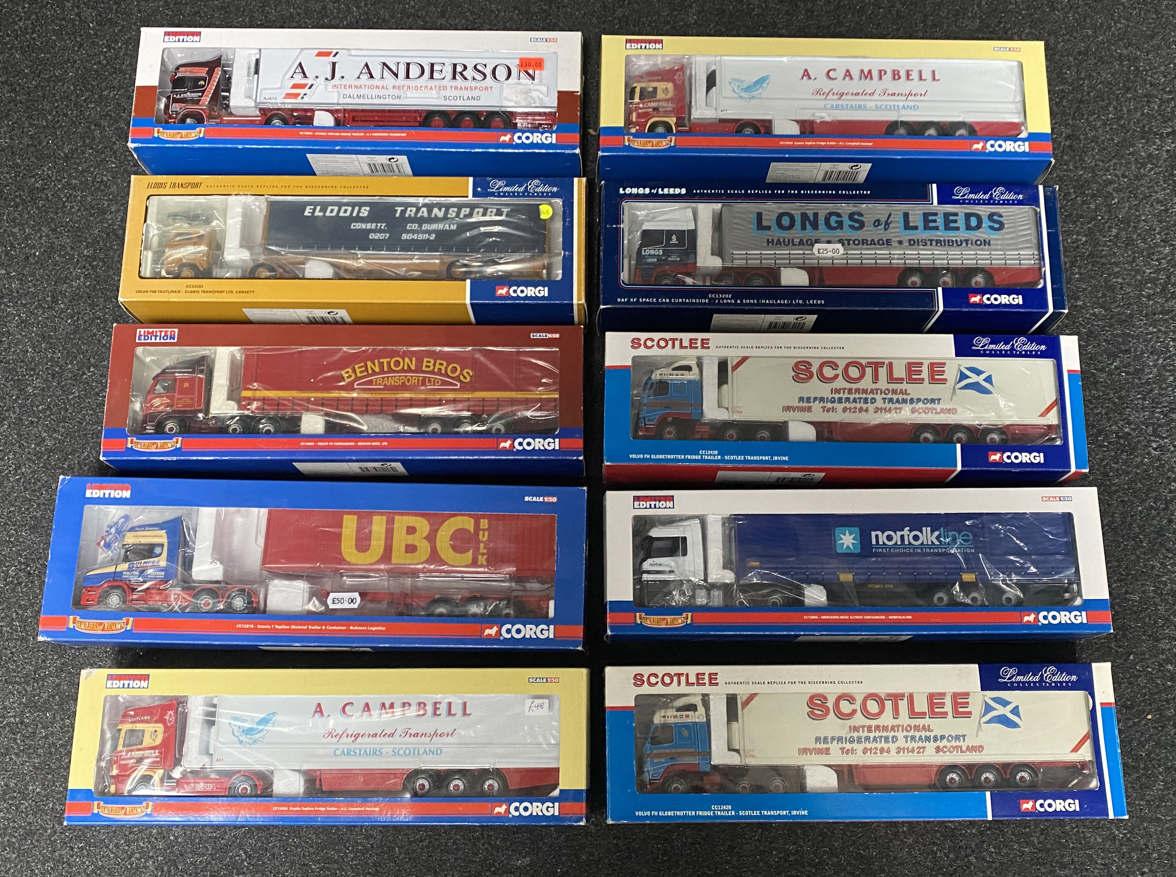 10x Corgi 1:50 scale Commercial vehicle models including Limited Edition examples, all boxed.