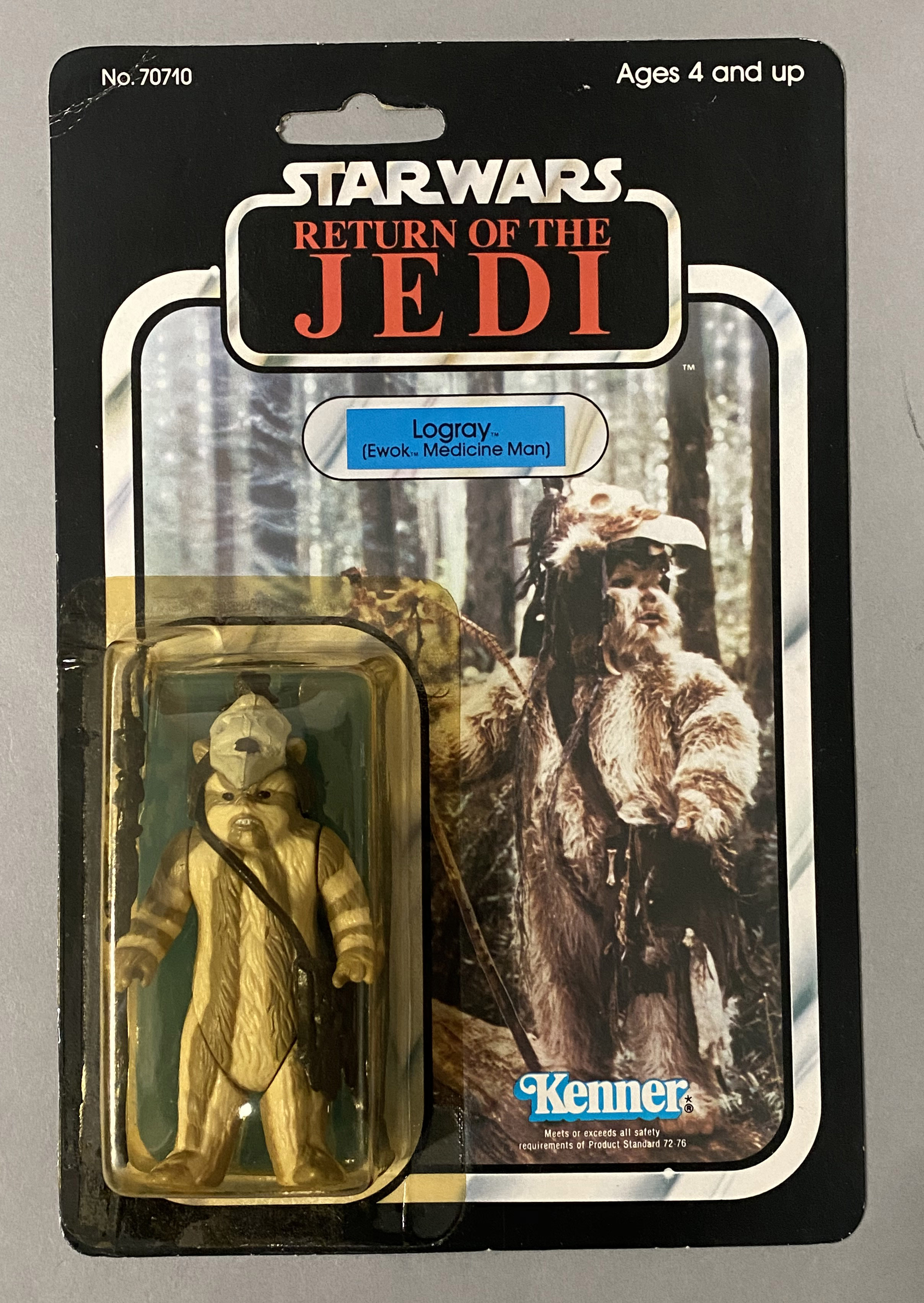5 vintage Star Wars figures on ROTJ Return Of The Jedi backing cards: Klaatu, Wicket W. Warrick, Log - Image 6 of 11