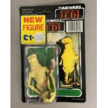 Star Wars Amanaman figure on Tri-Logo ROTJ Return Of The Jedi backing card. Sealed to card.