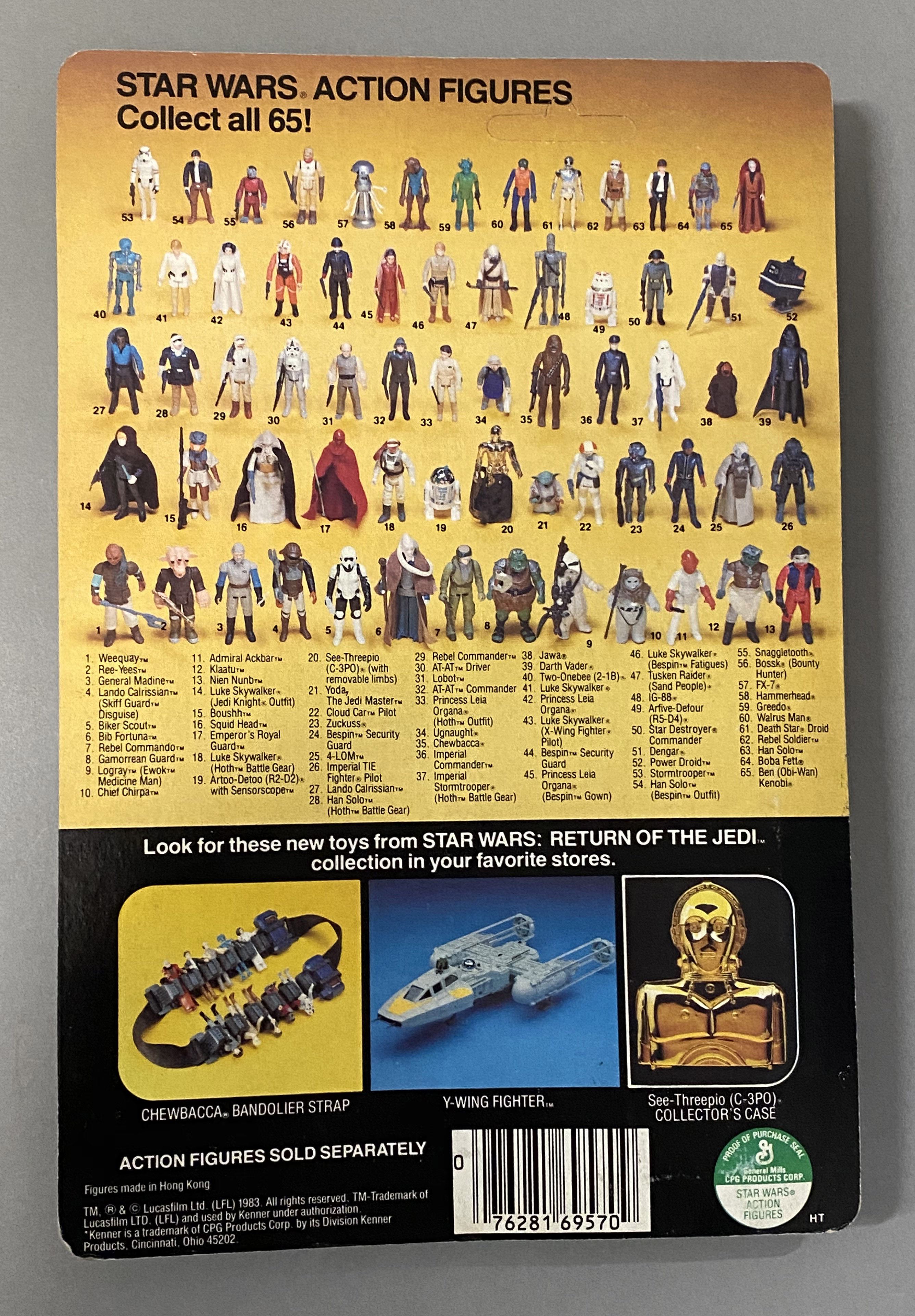 5 vintage Star Wars ROTJ Return Of The Jedi figures on original backing cards: Admiral Ackbar, Power - Image 9 of 11