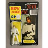 Star Wars Luke Skywalker (Imperial Stormtrooper Outfit) figure on Tri-Logo ROTJ Return Of The Jedi b