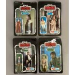 4 vintage Star Wars figures still sealed on ESB The Empire Strikes Back backing cards: Leia Organa (