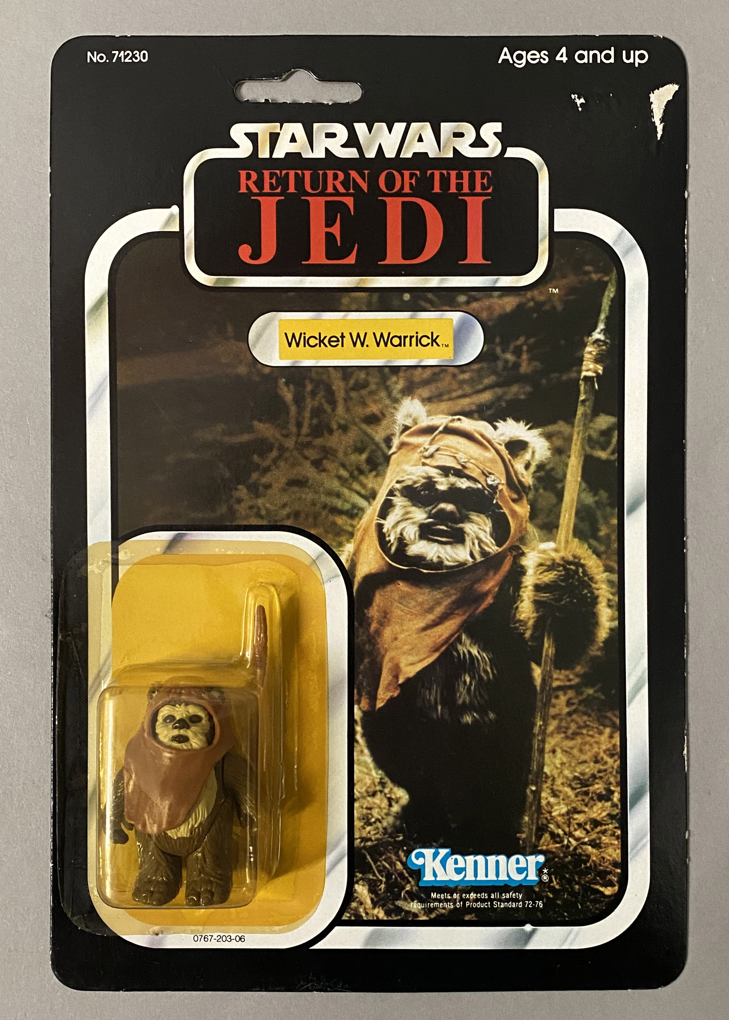 5 vintage Star Wars figures on ROTJ Return Of The Jedi backing cards: Klaatu, Wicket W. Warrick, Log - Image 4 of 11