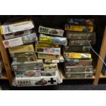 26x Military related model kits including Tamiya, Dragon, IBG etc. (Contents not checked for