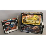 3 vintage Star Wars sets: Jabba The Hut Action Playset, Rancor Monster Figure and Twin-Pod Cloud Car
