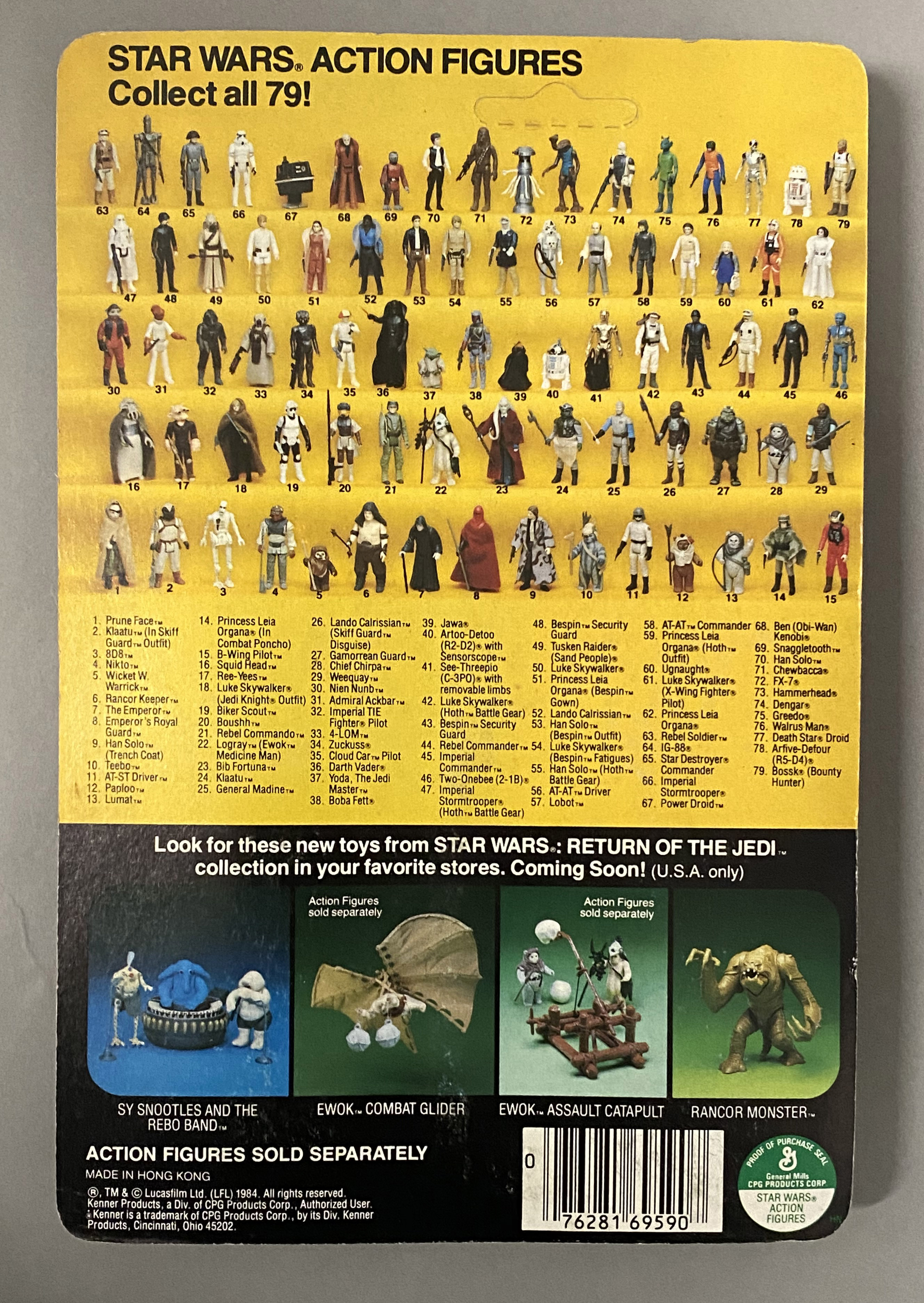 5 vintage Star Wars figures on original backing cards: Bib Fortuna, Klaatu (in Skiff Guard Outfit), - Image 5 of 11